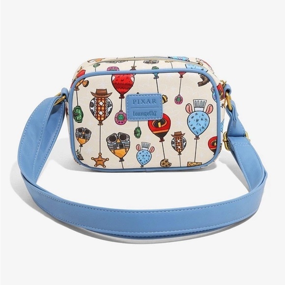Disney Pixar Loungefly Camera Crossbody Bag Purse NEW Balloon Woody Sully Wall-E - Picture 1 of 6